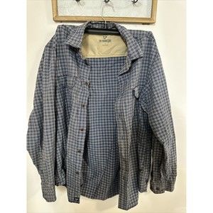 OUTDOOR LIFE Men Shirt Size Large Green Plaid Long Sleeve 100% Cotton